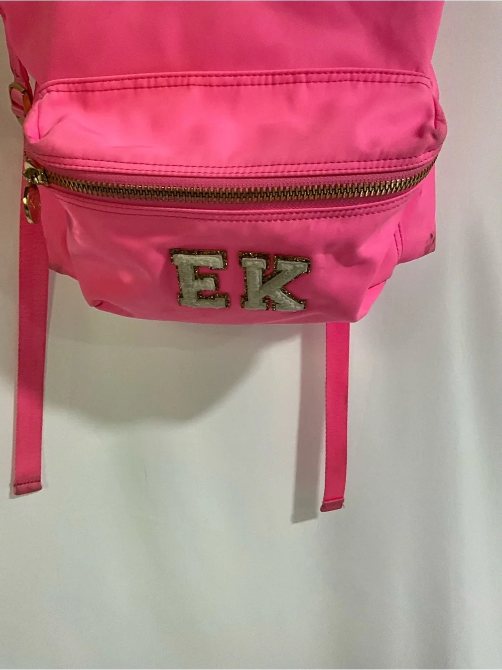 Stoney Clover Lane Hot Pink Patch Backpack with Gold Accents
